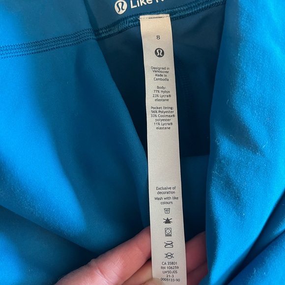 LuLuLemon leggings- bright teal size 8 - Picture 2 of 2